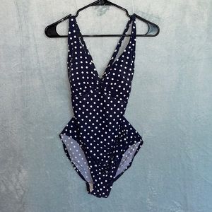 Navy Polka Dot One Piece